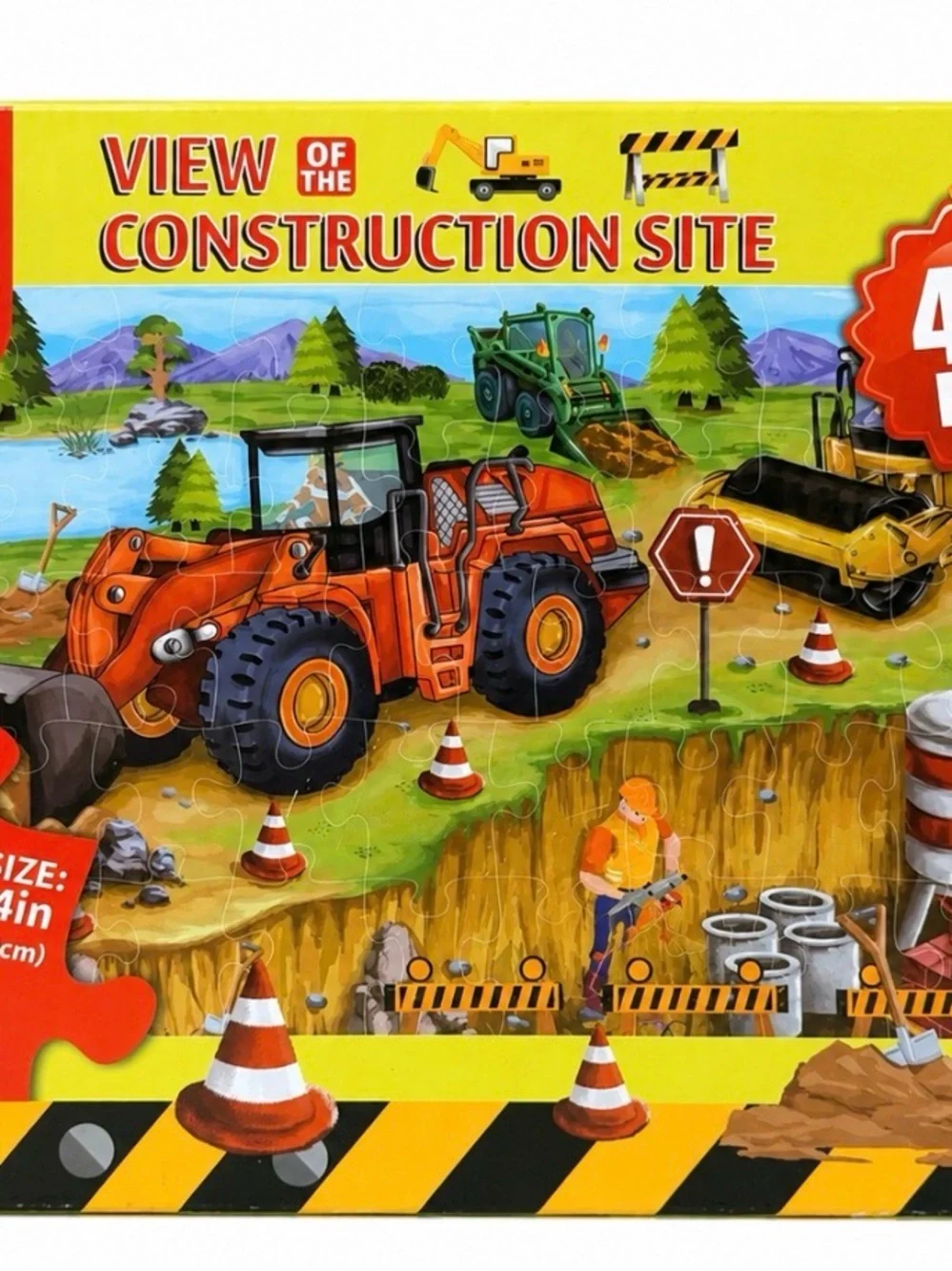 MiniWhale Construction Site Floor Puzzle 46 Pieces Ages 3+